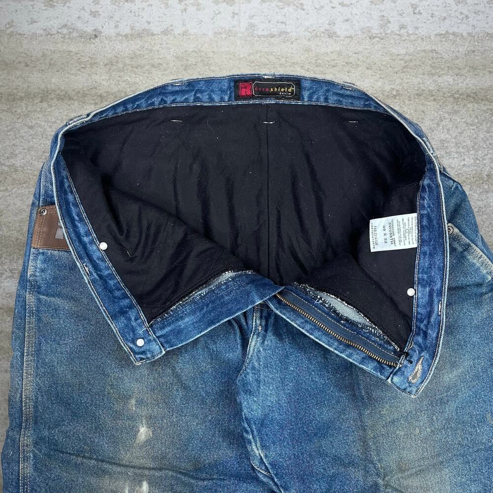 Vintage Y2K Wrangler Riggs Jeans 38x32 Relaxed Fit Medium Wash Denim - Picture 4 of 6